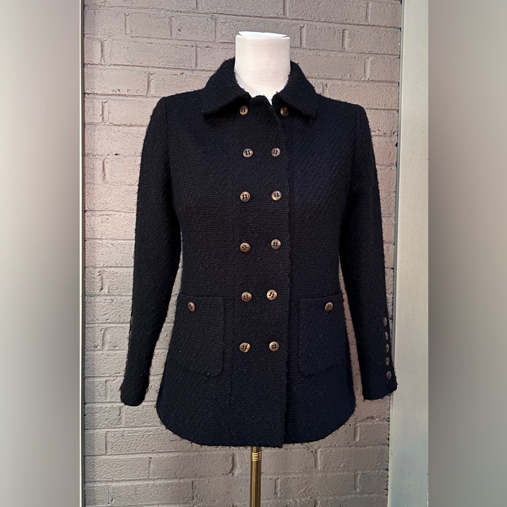 Oscar de la Renta black boucle wool jacket 4